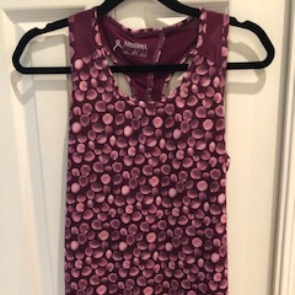 Running Room Racer Back Activewear Floral Petal Top Pink + Purple Sz S NWOT